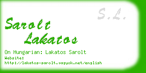 sarolt lakatos business card